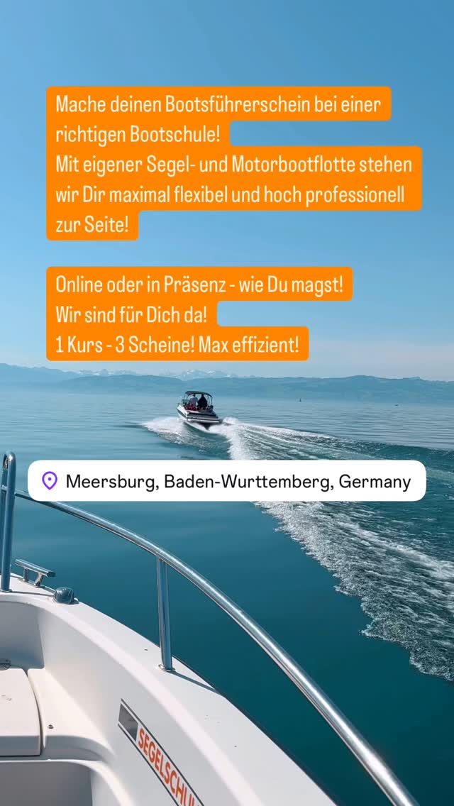 Mach deinen #motorbootführerschein mit einer richtigen #motorboot und #segelschule am #bodensee ! Wir #trainieren duch in #meersburg umd #friedrichshafen für alle #führerscheine inkl dem bodenseepatent!
