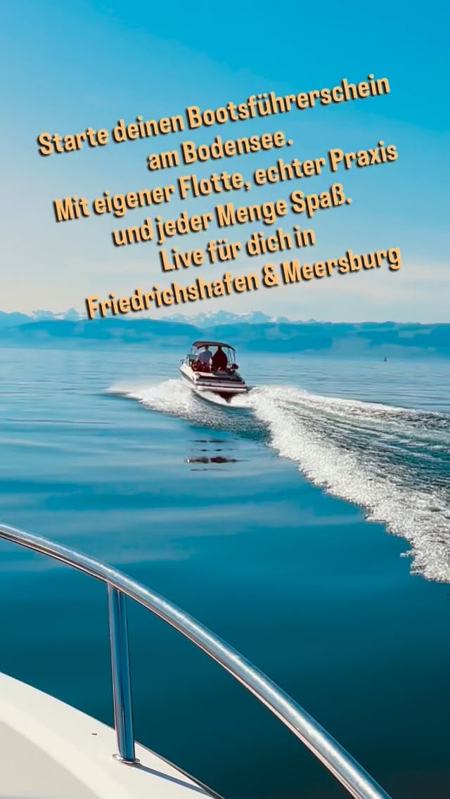 Dein Weg aufs Wasser beginnt hier ⚓️

Bootsführerscheine am Bodensee – mit einer erfahrenen Schule, eigener Flotte und über 20 Jahren Know-how.
Fast 100% bestehen bei uns ihre Prüfung beim ersten Versuch – vielleicht gehörst du bald dazu?

Ob Segeln lernen, Funkscheine absolvieren oder direkt zur nächsten Segelreise aufbrechen – wir bringen dich sicher aufs Wasser.

Jetzt Kurs sichern und Kurs auf Freiheit nehmen 🌊

#bodensee #motorboot #segeln #meersburg #friedrichshafen